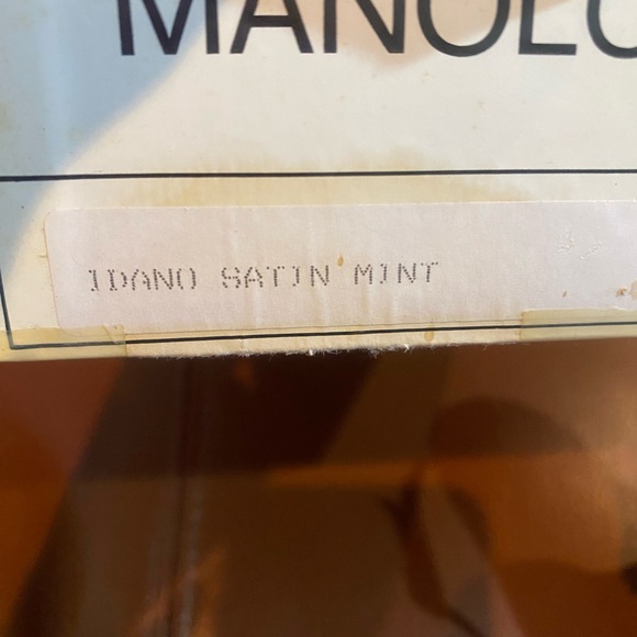 Manolo Blahnik Light Green Crystal Heels - Picture 7 of 11